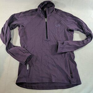 Icebreaker Sport 320 Women XS Merino Purple 1/4 Zip Long Sleeve Shirt Sweater